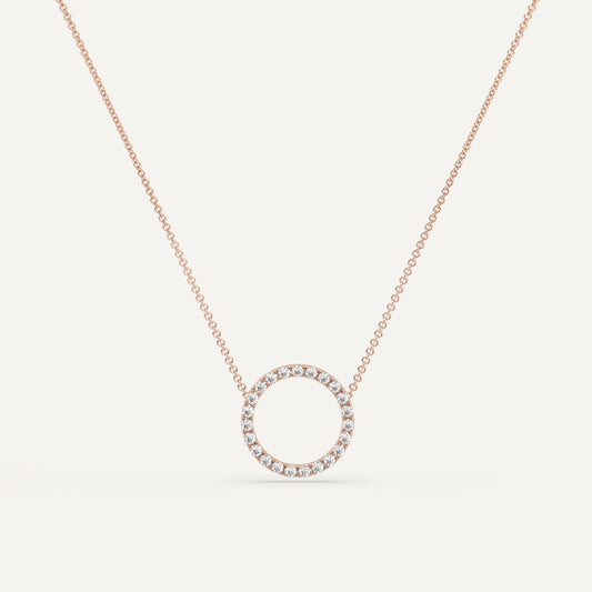 Necklace-Diamond Circle--Rose,, Rose