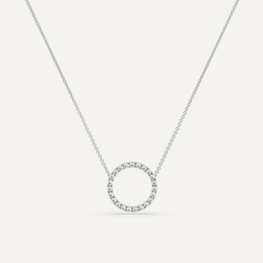 Necklace-Diamond Circle--White,, White