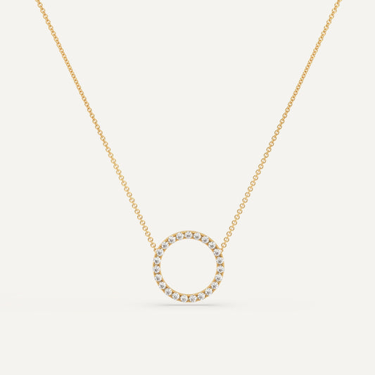 Necklace-Diamond Circle--Yellow