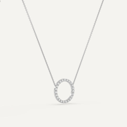 Necklace-Diamond Circle--White,, White