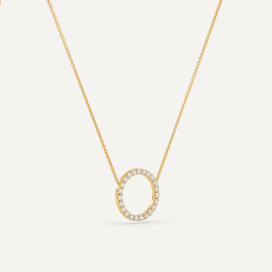 Necklace-Diamond Circle--Yellow