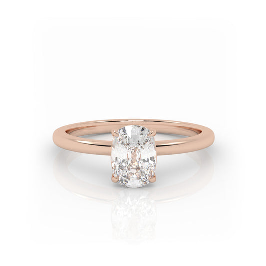 Solitaire Ring The Elongated Cushion Solitaire Rose