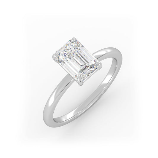 Solitaire Ring The Emerald Solitaire White