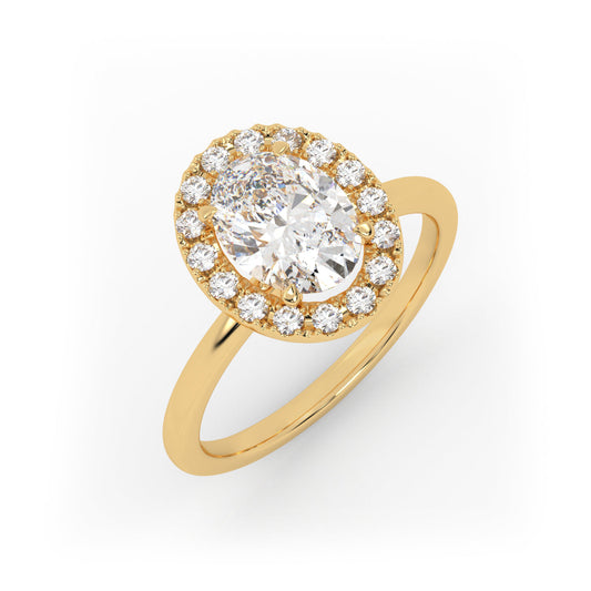 Solitaire Ring with Halo The Oval Solitaire Yellow