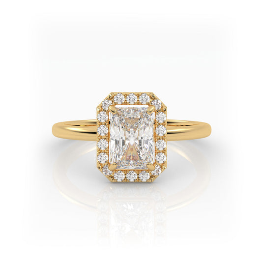 Solitaire Ring with Halo The Radiant Solitaire Yellow