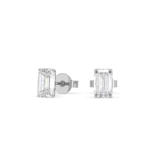 earring, Emerald 0.80ct White