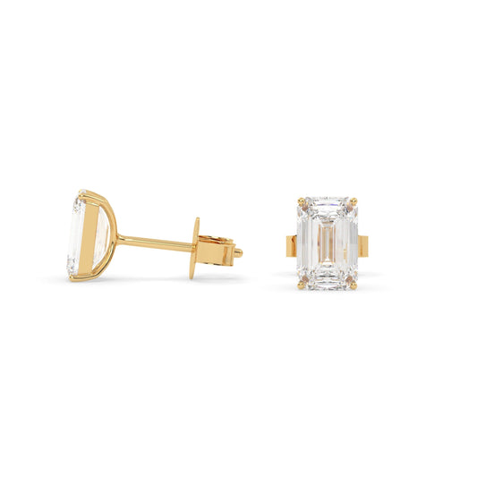 earring, Emerald 1.0ct Yellow