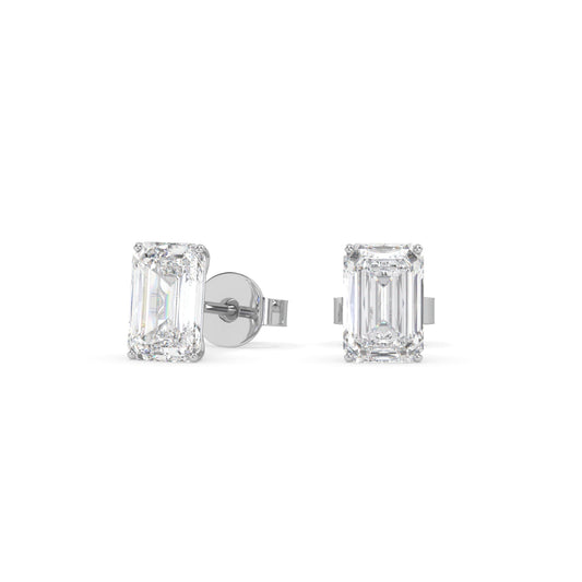 earring, Emerald 1.20ct White