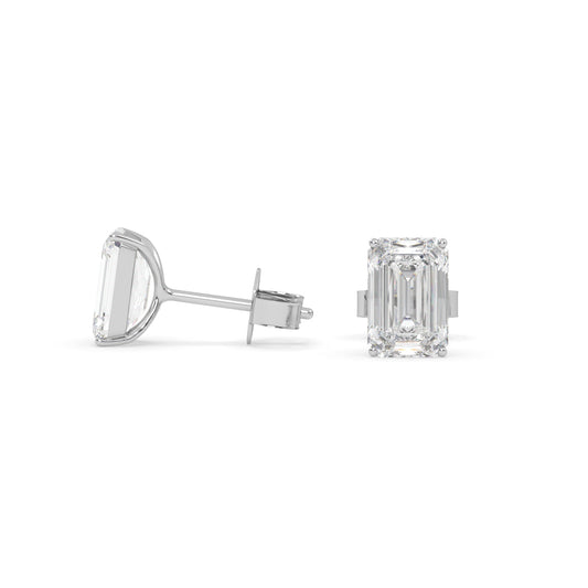 earring, Emerald 1.20ct White