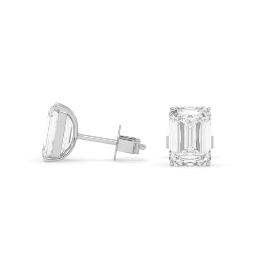earring, Emerald 1.60ct White