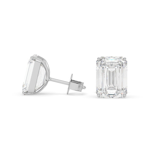 earring, Emerald 3.0ct White