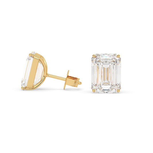 earring, Emerald 3.0ct Yellow