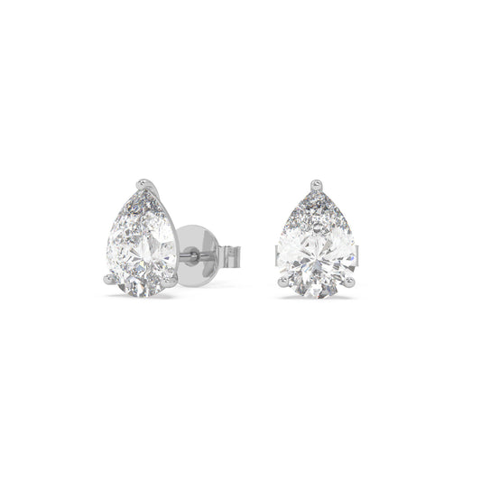 earring, Pear 1.20ct White