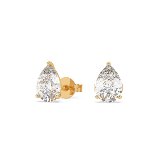 earring, Pear 1.20ct Yellow