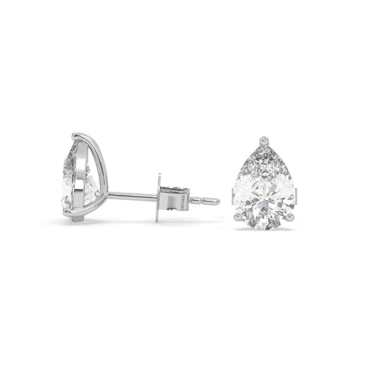 earring, Pear 1.20ct White