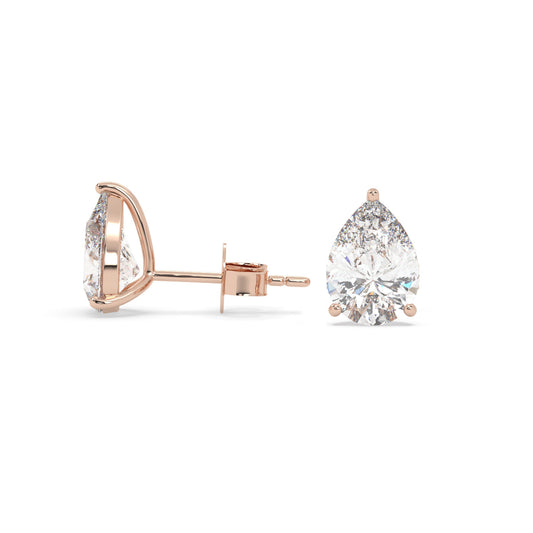 earring, Pear 1.60ct Rose