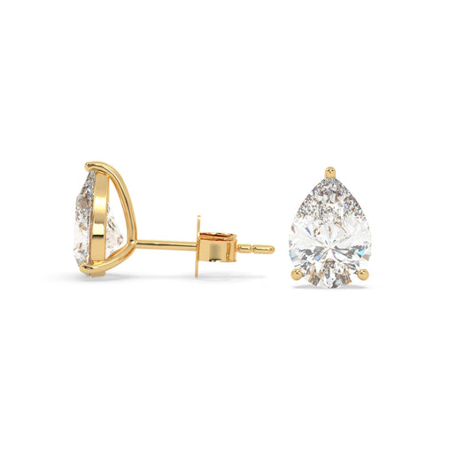 earring, Pear 1.60ct Yellow