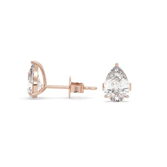 earring, Pear 1.20ct Rose