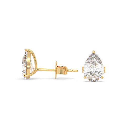 earring, Pear 1.0ct Yellow