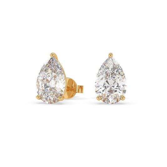 earring, Pear 2.0ct Yellow