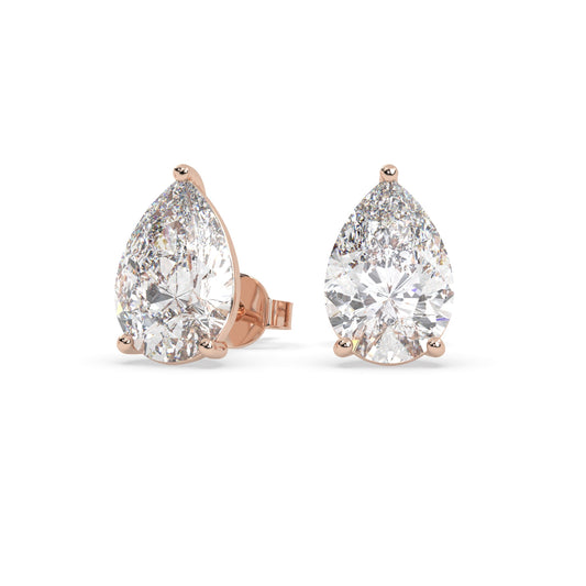 earring, Pear 3.0ct Rose