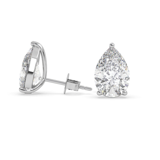earring, Pear 3.0ct White
