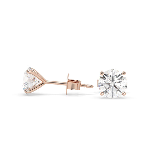earring, round 1.20ct Rose