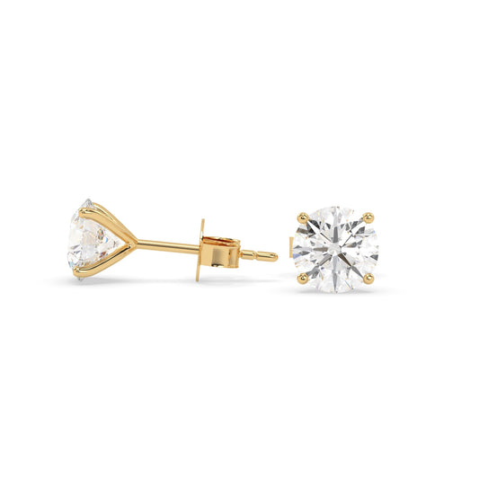 earring, round 1.20ct Yellow