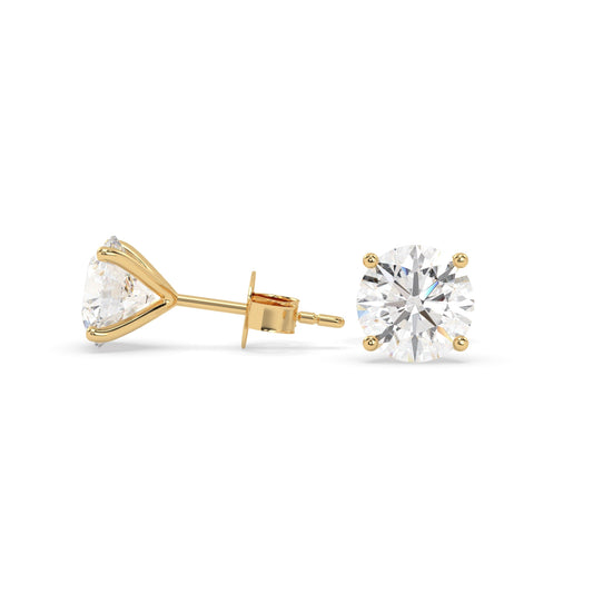 earring, round 1.60ct Yellow