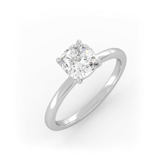 Solitaire Ring The Cushion Solitaire White
