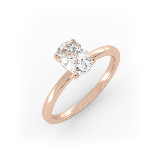 Solitaire Ring The Elongated Cushion Solitaire Rose