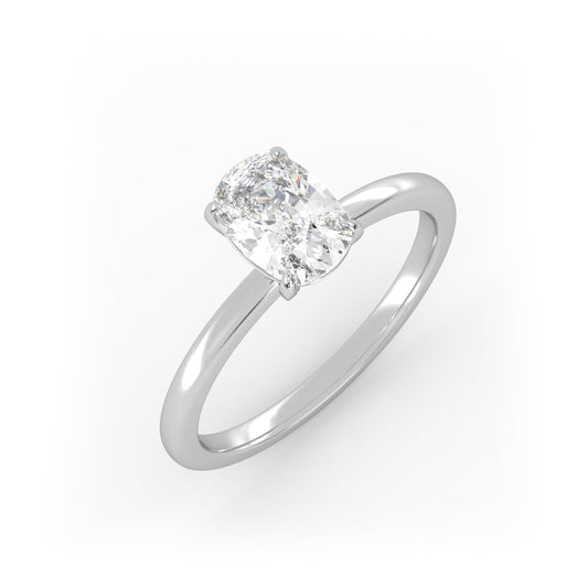 Solitaire Ring The Elongated Cushion Solitaire White