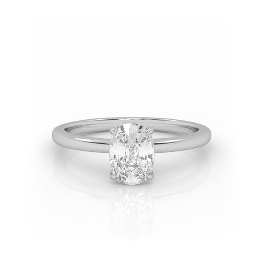 Solitaire Ring The Elongated Cushion Solitaire White