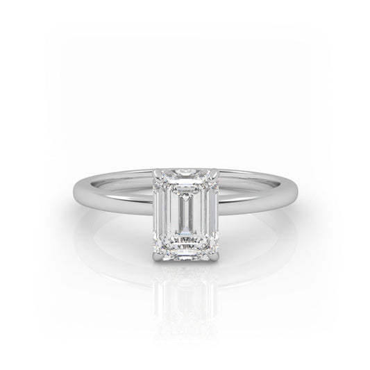 Solitaire Ring The Emerald Solitaire White