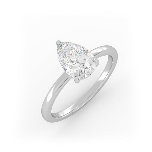 Solitaire Ring The Pear Solitaire White