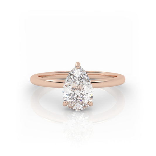 Solitaire Ring The Pear Solitaire Rose