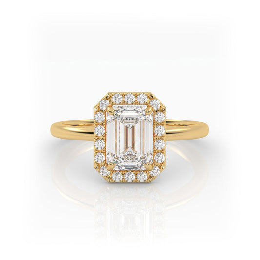 Solitaire Ring with Halo The Emerald Solitaire Yellow