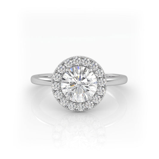 Solitaire Ring with Halo The Round Solitaire White