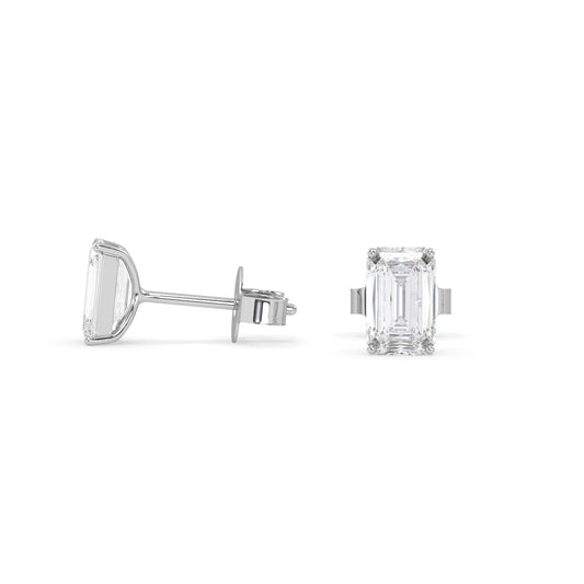 earring, Emerald 0.80ct White