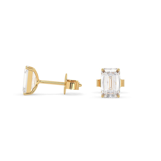 earring, Emerald 0.80ct Yellow