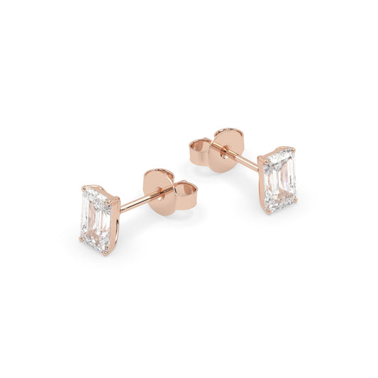 earring, Emerald 0.80ct Rose
