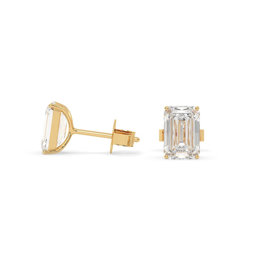 earring, Emerald 1.20ct Yellow