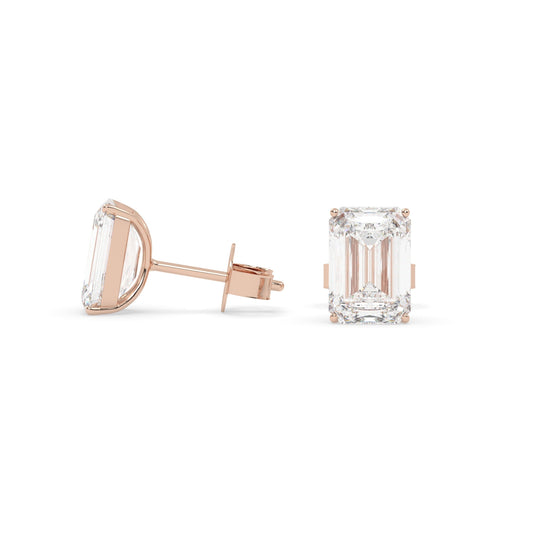 earring, Emerald 1.60ct Rose
