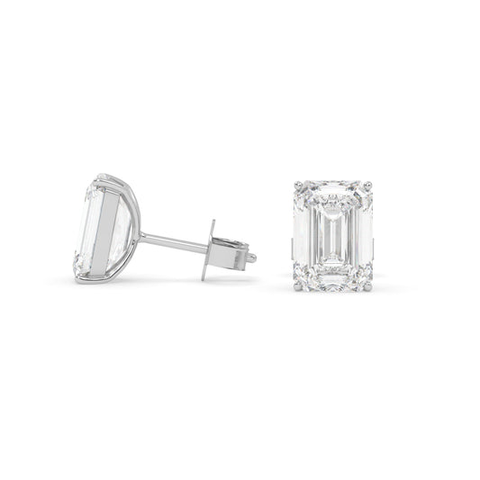 earring, Emerald 2.0ct White