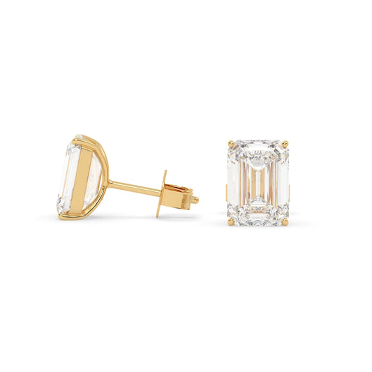 earring, Emerald 2.0ct Yellow