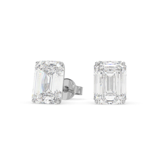 earring, Emerald 3.0ct White