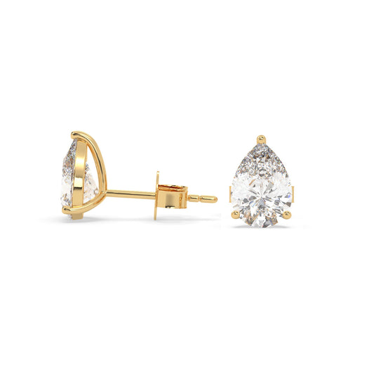 earring, Pear 1.20ct Yellow