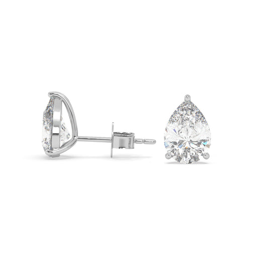earring, Pear 1.60ct White