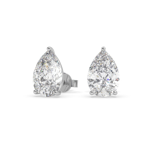 earring, Pear 2.5ct White