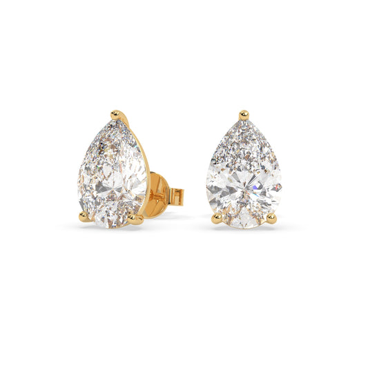 earring, Pear 2.5ct Yellow